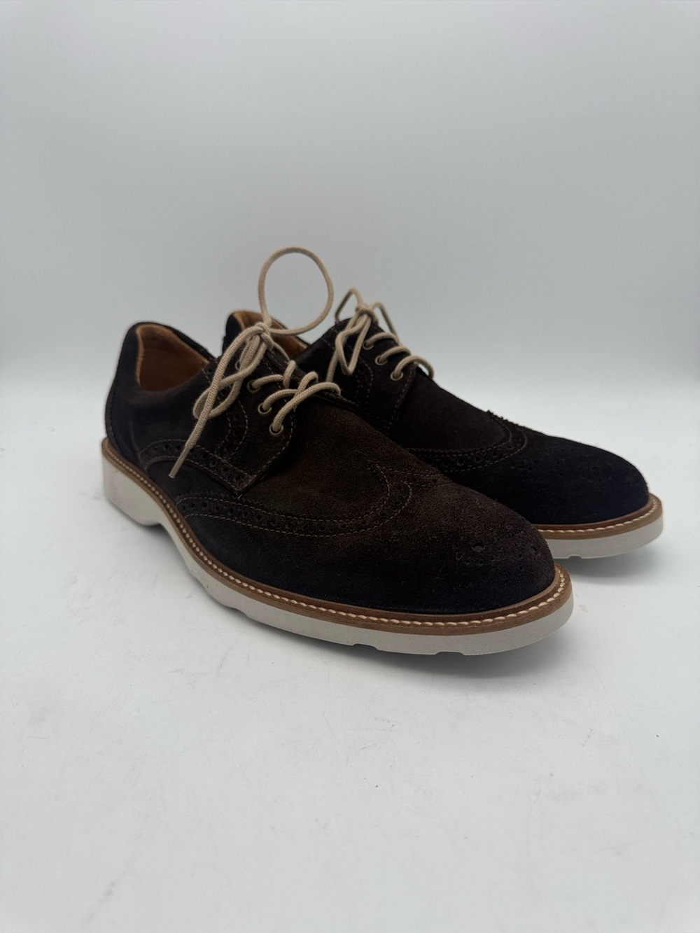 BRAND NEW Nordstrom 1901 Edison Wingtip Derby Oxford Brown Suede Size 9.5 M